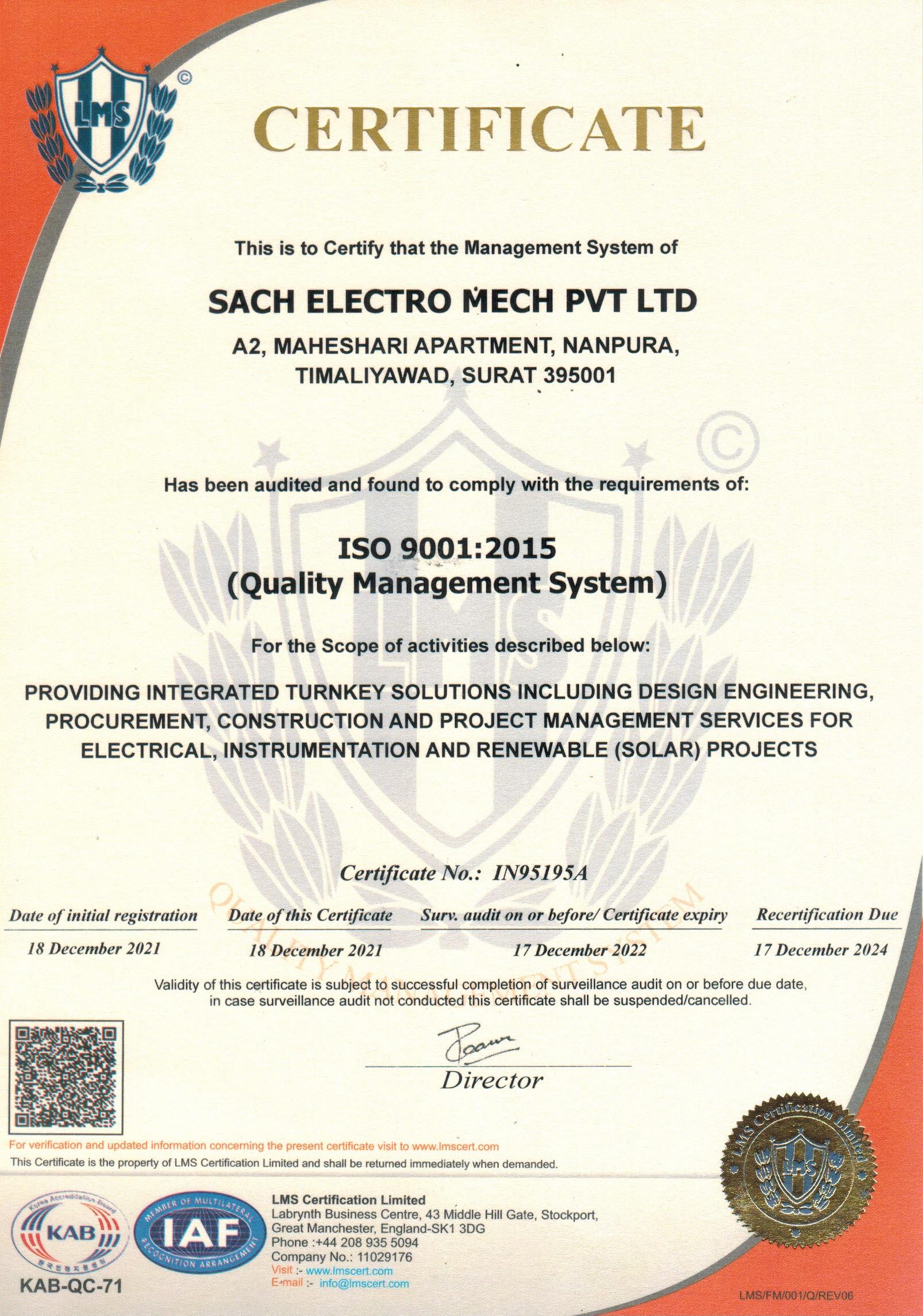 ISO – 9001:2015